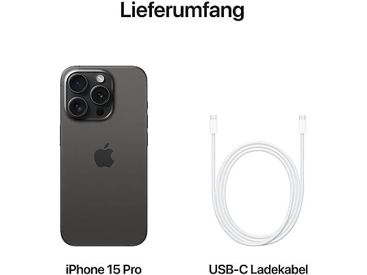 APPLE iPhone 15 Pro - 128 GB Titanium, Zwart